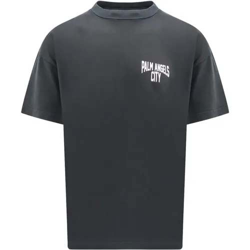 Schwarzes Oversize T-Shirt , Herren, Größe: XL - Palm Angels - Modalova