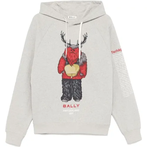 Graphic Print Hoodie , male, Sizes: M, XL - Bally - Modalova