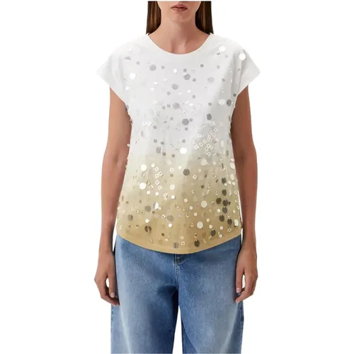 Damenmode T-shirt mit Einzigartigem Design , Damen, Größe: L - Actitude - Modalova