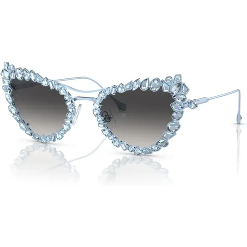 Blau/Grau Sonnenbrille SK 7011 , Damen, Größe: 56 MM - Swarovski - Modalova