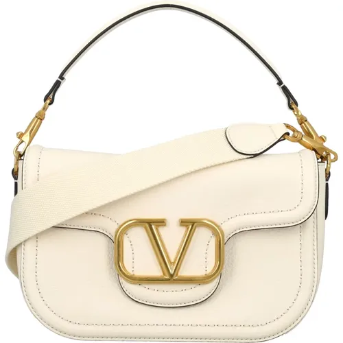 Ivory Leather Shoulder Bag , female, Sizes: ONE SIZE - Valentino Garavani - Modalova