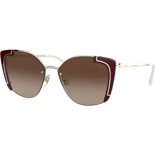 Aviator Sunglasses in Gold with Tinted Brown Lenses , female, Sizes: 64 MM - Prada - Modalova