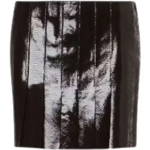 Pleated Suede Snake Print Skirt , female, Sizes: S, XS - alberta ferretti - Modalova