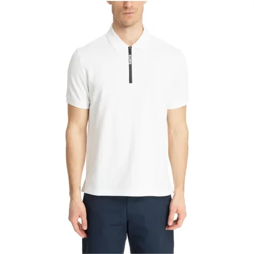 Plain Polo Shirt with Zip Closure and Logo Details , male, Sizes: M, L - Michael Kors - Modalova