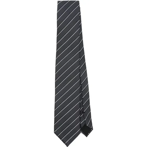 Silk Striped Tie Made in Italy , male, Sizes: ONE SIZE - Hugo Boss - Modalova