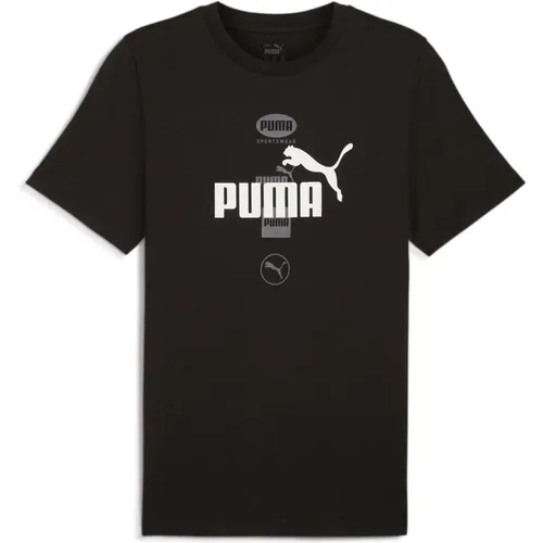 Power Grafik T-Shirt , Herren, Größe: L - Puma - Modalova