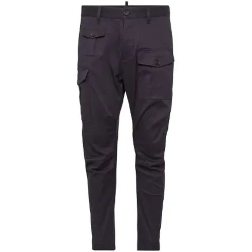 Cargo Skinny Pants Navy , male, Sizes: S, L - Dsquared2 - Modalova