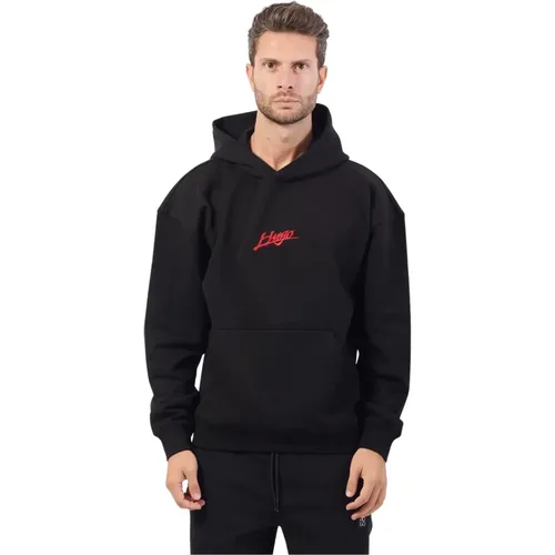 Schwarzer Hoodie-Pullover mit bedruckten Logos , Herren, Größe: L - Hugo Boss - Modalova