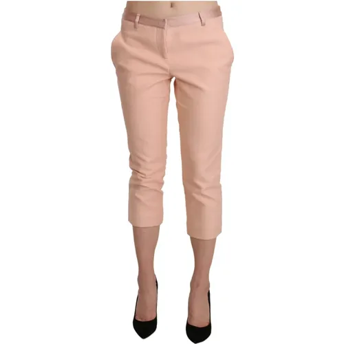 Rosa Skinny Capri Hose mit Niedriger Taille , Damen, Größe: M - Ermanno Scervino - Modalova