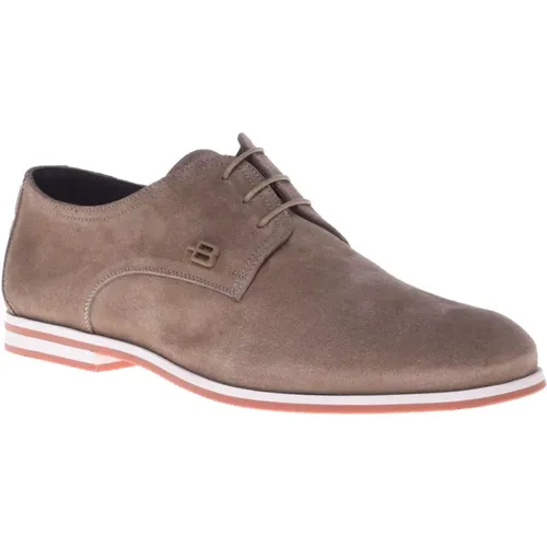 Lace-up in taupe suede , male, Sizes: 7 1/2 UK, 9 UK, 10 UK - Baldinini - Modalova