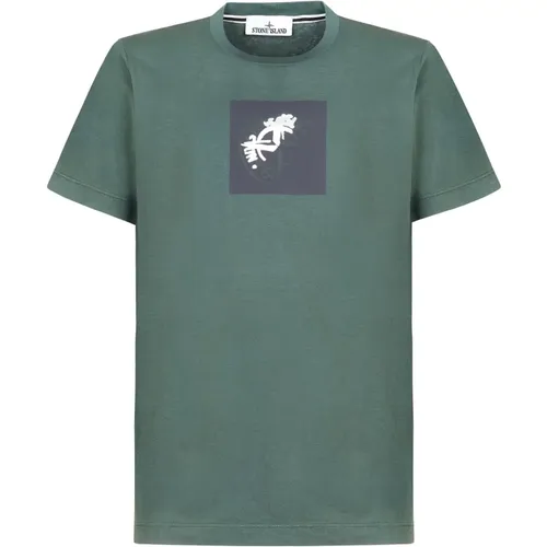 Baumwoll Jersey Logo Print T-shirt - Stone Island - Modalova