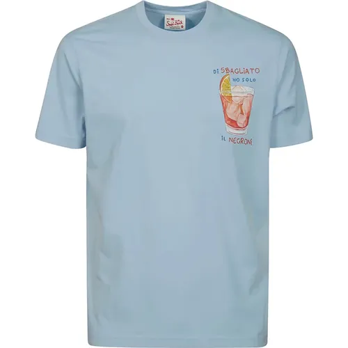 Baumwoll Kurzarm Logo T-Shirt , Herren, Größe: L - MC2 Saint Barth - Modalova