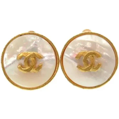 Pre-owned Gold fabric Chanel earrings , female, Sizes: ONE SIZE - Chanel Vintage - Modalova