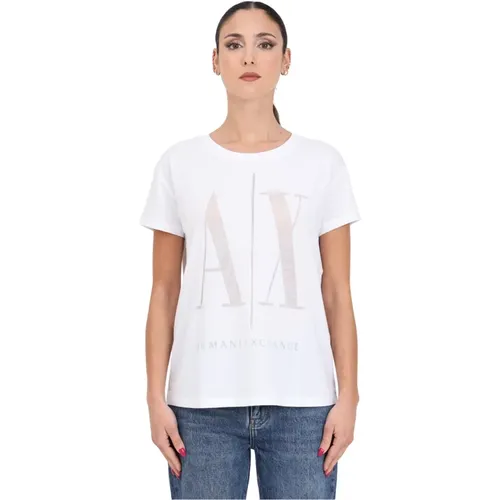 T-Shirts , Damen, Größe: M - Armani Exchange - Modalova
