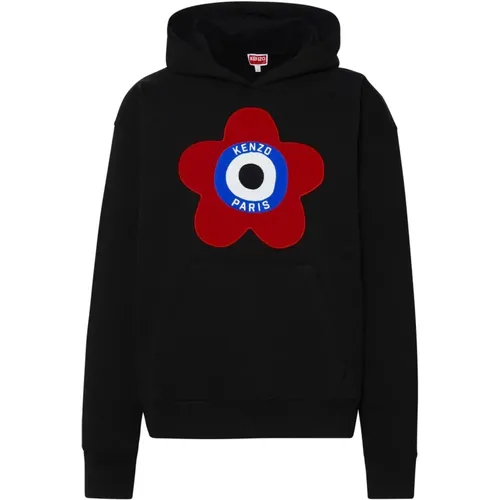 Baumwoll-Sweatshirt mit Blumenpatch , Herren, Größe: M - Kenzo - Modalova