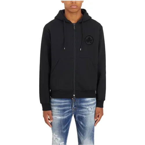 Kapuzen-Sweatshirt mit Reißverschluss , Herren, Größe: M - Dsquared2 - Modalova