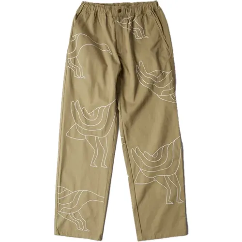 Duck Embroidered Wide Fit Pants , male, Sizes: L - by Parra - Modalova