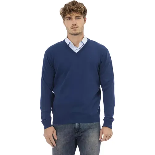 Mens V-Neck Wool Sweater , male, Sizes: M, L, S - Sergio Tacchini - Modalova