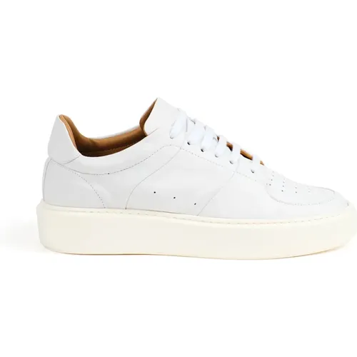 Retro Court Leder Sneaker , Damen, Größe: 38 1/2 EU - Testoni - Modalova