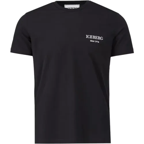 Heritage Logo T-Shirt Schwarz , Herren, Größe: XL - Iceberg - Modalova