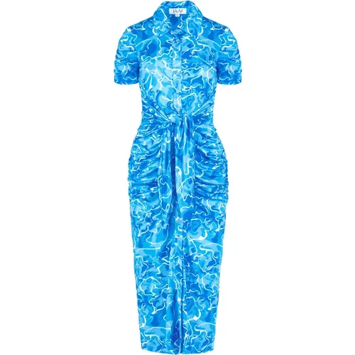 Stretch-jersey midi dress in Pool Water Print , female, Sizes: XS, XL, L, S, M - Jaaf - Modalova