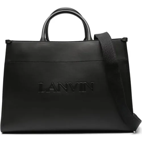Handtasche mit geprägtem Logo - Lanvin - Modalova