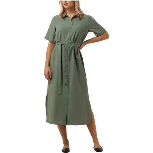 Grünes Midi-Kleid Huntleymd Stil , Damen, Größe: L - Modström - Modalova