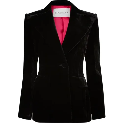 Schwarzer Velvet Blazer Nina Ricci - Nina Ricci - Modalova