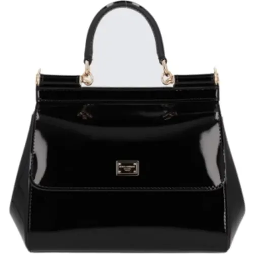 Sicily Medium Leather Bag , female, Sizes: ONE SIZE - Dolce & Gabbana - Modalova