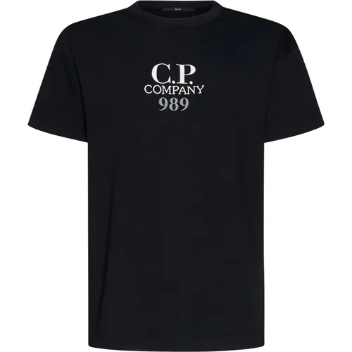 Schwarzes Leichtes Jersey Logo T-Shirt - C.P. Company - Modalova