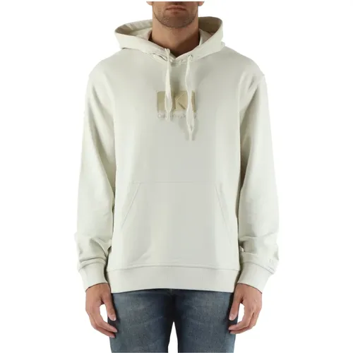 Hooded Cotton Sweatshirt with Ribbed Trim , male, Sizes: S, 2XL, L, XL, M - Calvin Klein Jeans - Modalova