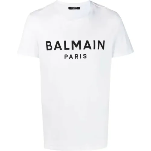 Eco-designed T-shirt with logo print , male, Sizes: XL - Balmain - Modalova