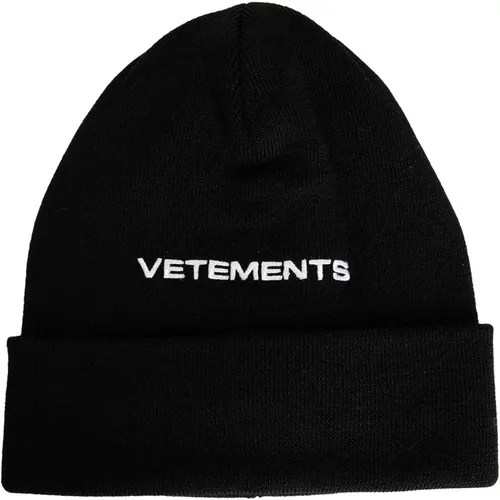 Embroidered Logo Beanie Hat , male, Sizes: ONE SIZE - Vetements - Modalova