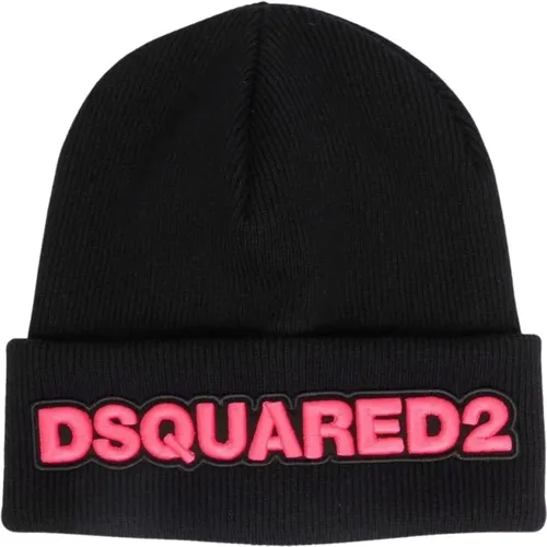 Knitted Hat, Stay Warm and Elegant , female, Sizes: ONE SIZE - Dsquared2 - Modalova