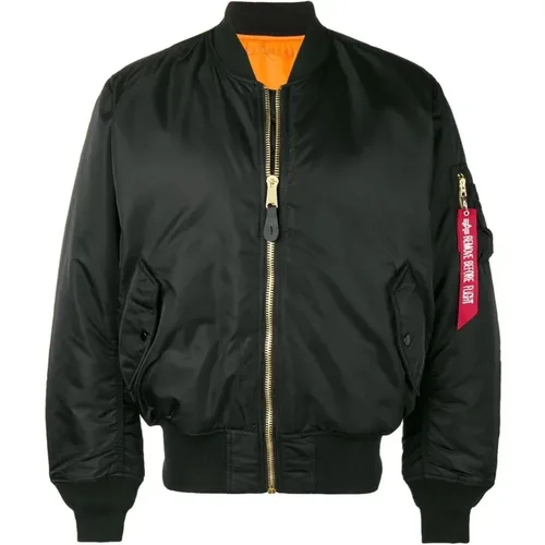 Bomber Jacket with Ribbed Details , male, Sizes: L, XL, M, S, XS - alpha industries - Modalova