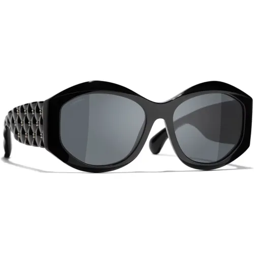 Iconic Sunglasses with Uniform Lenses , female, Sizes: 56 MM - Chanel - Modalova