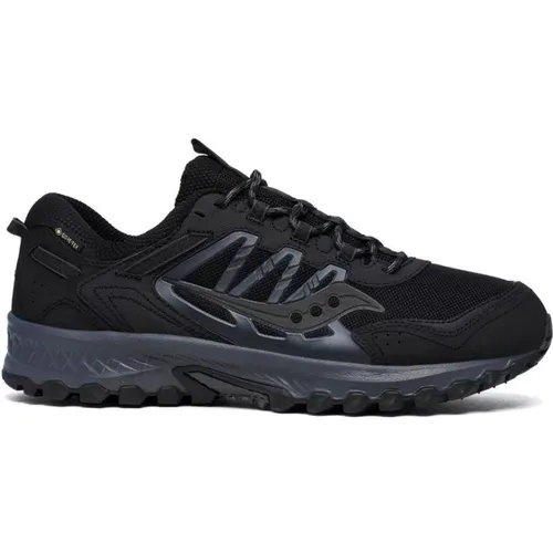 Grid Peak Gore-Tex Schwarze Schuhe , Herren, Größe: 40 EU - Saucony - Modalova