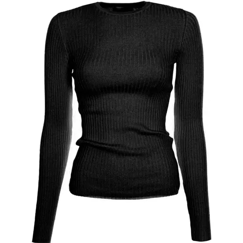 Rippstrickpullover mit Rundhalsausschnitt , Damen, Größe: L - ARMEDANGELS - Modalova