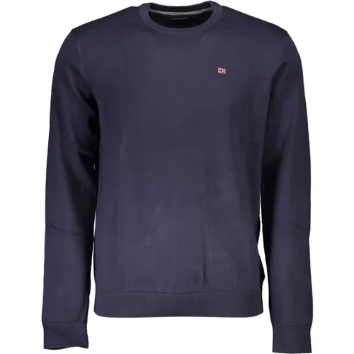 Classic Cotton Sweater with Round Neck , male, Sizes: 2XL, L, M, XL, S - Napapijri - Modalova