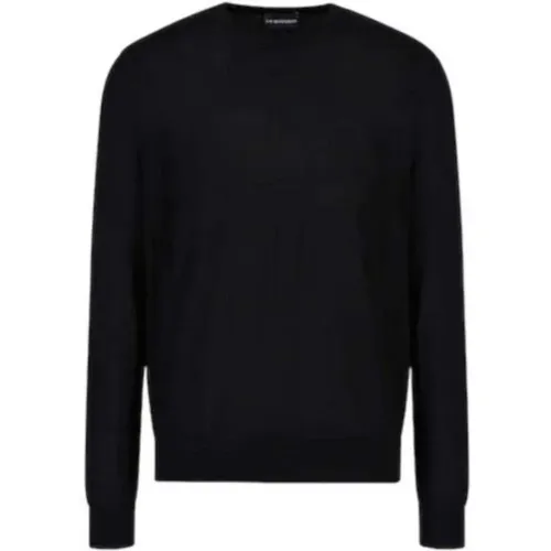 Schwarzer Woll-Logo-Pullover - Emporio Armani - Modalova