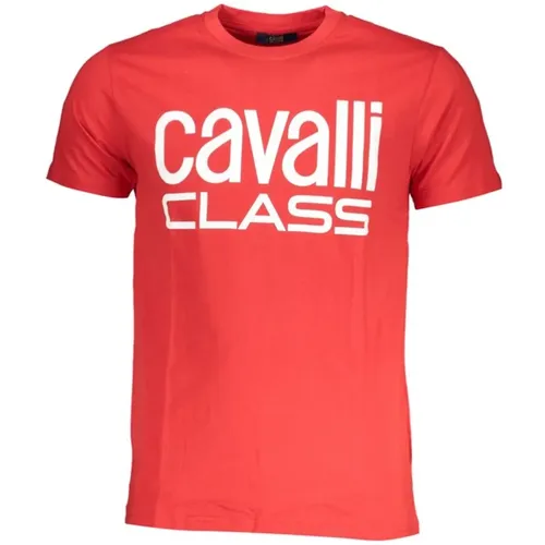 Print Logo Round Neck T-Shirt , male, Sizes: XL, 2XL, M, L - Cavalli Class - Modalova