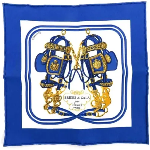 Gebrauchter Blauer Seiden Hermès Schal - Hermès Vintage - Modalova