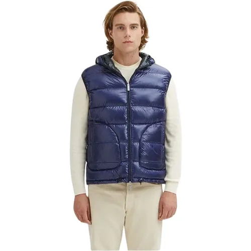 Reversible Hooded Duck Feather Vest , male, Sizes: 2XL, XL, L, M - Centogrammi - Modalova