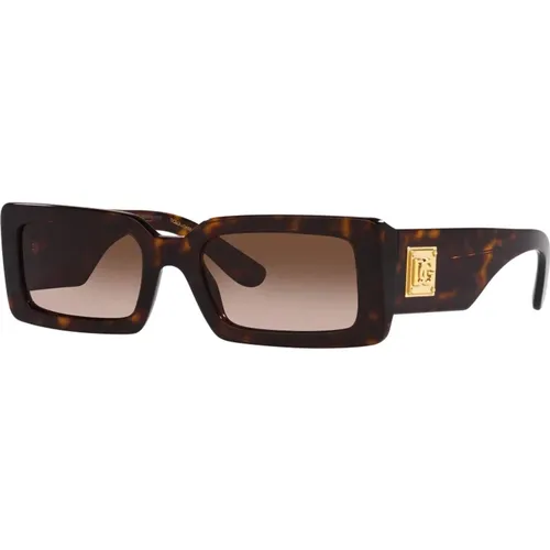 Havana/Braun Getönte Sonnenbrille , Damen, Größe: 53 MM - Dolce & Gabbana - Modalova