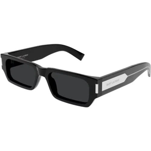 Schmale Rechteckige Sonnenbrille in Schwarz , unisex, Größe: L - Saint Laurent - Modalova