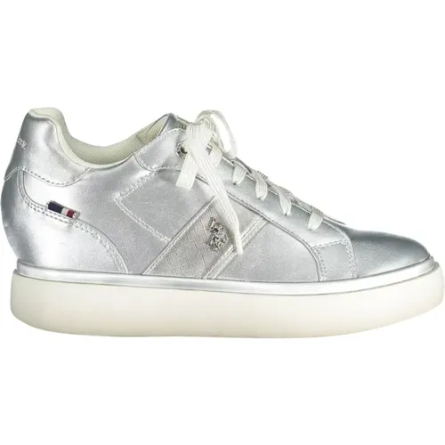 Silberne Lace-Up Sports Sneakers mit Logo-Detail - U.S. Polo Assn. - Modalova