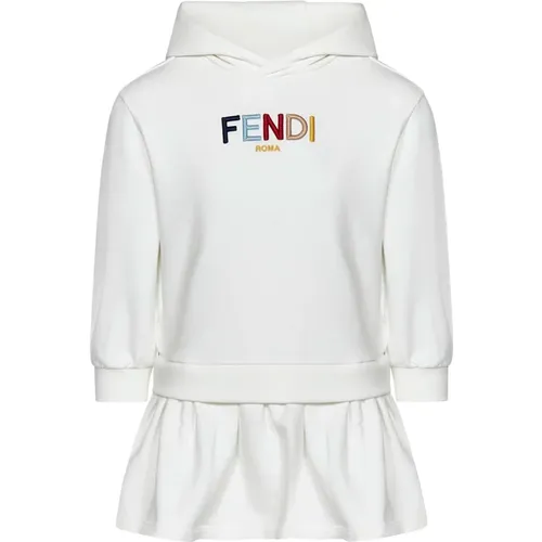 Kids Hooded Ruffle Hem Sweater , female, Sizes: 9 M, 18 M, 2 Y - Fendi - Modalova