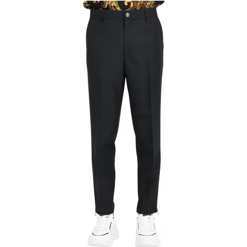 Schwarze Hose mit Reißverschluss an den Knöcheln , Herren, Größe: 2XL - Versace Jeans Couture - Modalova