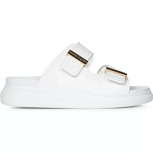 Slip-on Sandals with Golden Metal Bar , female, Sizes: 7 UK, 6 UK - alexander mcqueen - Modalova