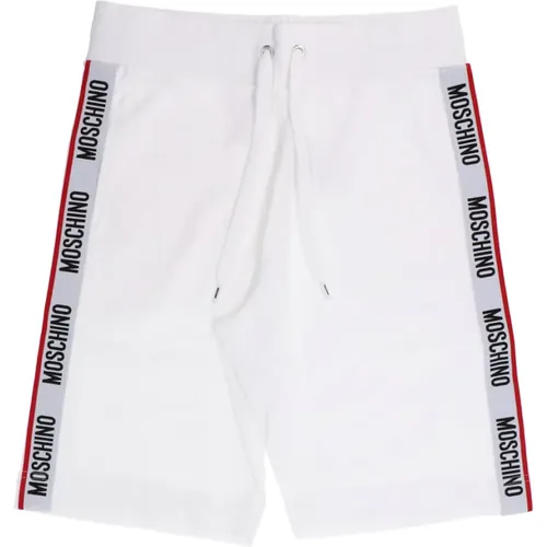 Weiße Sportliche Shorts Baumwolle Elastisch , Herren, Größe: M - Love Moschino - Modalova